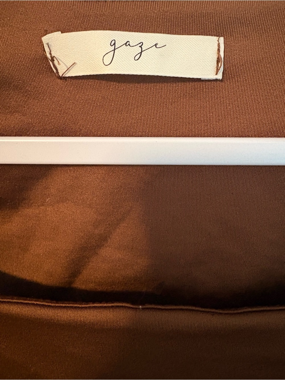 gaze Brown Long-Sleeve Square Neck Crop Top - Picture 2 of 4